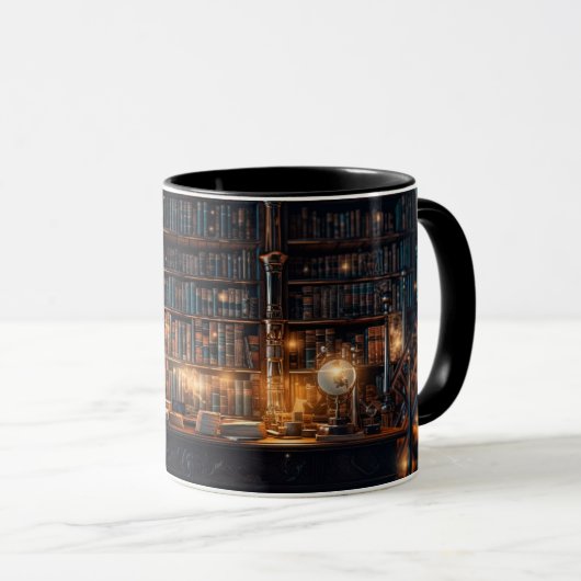 Tasse für antike Bibliothekskaffee (VorderseiteRechts)