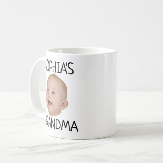 Tasse für BabyGesicht, Baby Foto Kaffee Tasse (Vorderseite Links)