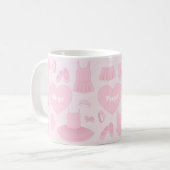 Tasse für Ballettkleidung - Rosa Hintergrund (Vorderseite Links)
