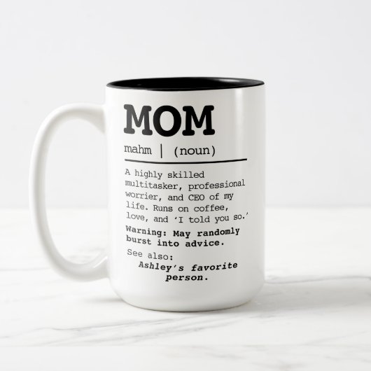 Tasse für benutzerdefinierte Mama Definition, Gebu (Links)