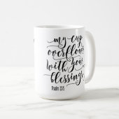 Tasse für benutzerdefinierte Monogramm-ÜBERFLOWING (VorderseiteRechts)