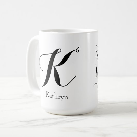 Tasse für benutzerdefinierte Monogramm-ÜBERFLOWING (Vorderseite Links)