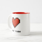 Tasse für benutzerdefinierte Pixel-Herzklopfen (Vorderseite Links)