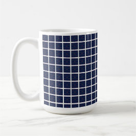 Tasse für blaue geometrische Quadrate