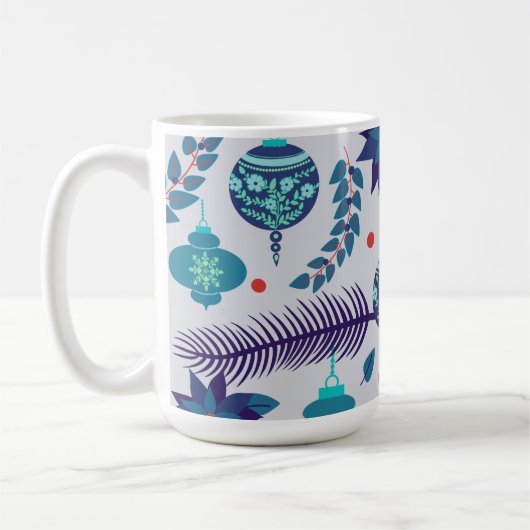 Tasse für blaue und rote Weihnachtsschmuck (Links)