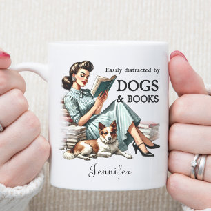 Tasse für Buch- und Hundeliebhaber