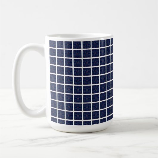 Tasse für coole blaue Quadrate (Links)