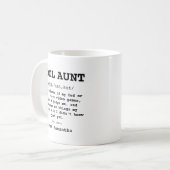 Tasse für Coole Tante in Schwarz und Weiß (Vorderseite Links)