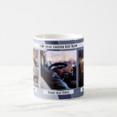 Tasse für das blaugraue geometrische Design-Foto (Mittel)