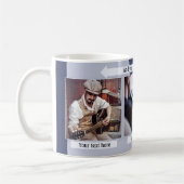 Tasse für das blaugraue geometrische Design-Foto (Links)