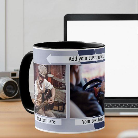 Tasse für das blaugraue geometrische Design-Foto