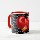 Tasse für das Boxing gepackter Text-Design (Vorderseite Links)
