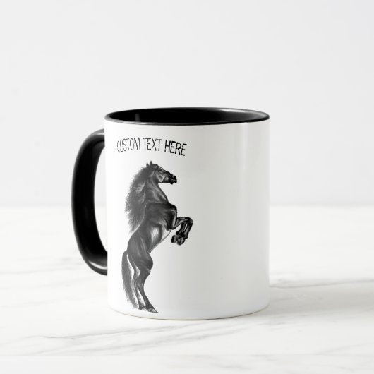 Tasse für das Schwarze Wildpferd mit eigenem Text (Vorderseite Links)