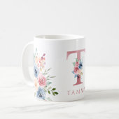 Tasse für den Blumenbrief T für den Kaffee (Vorderseite Links)