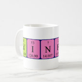 Tasse für den geflochtenen periodischen Tabellenna (Vorderseite Links)