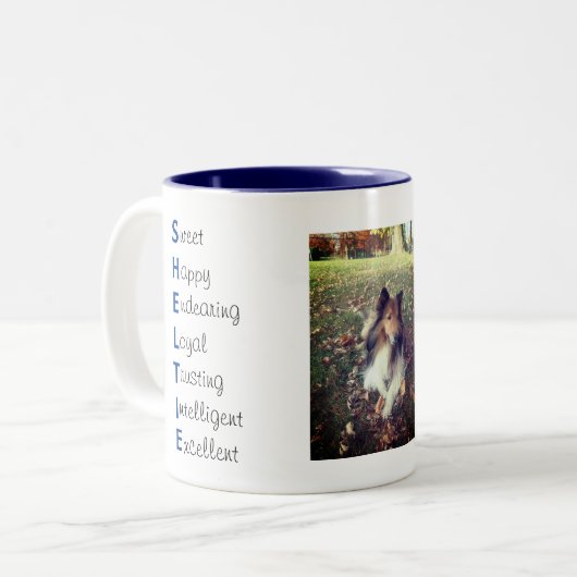 Tasse für den individuellen Sheltie (Vorderseite Links)