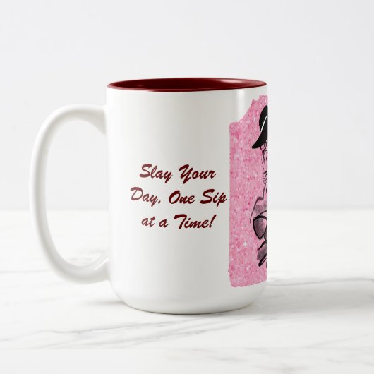 Tasse für den Kaffee am Tag (Links)