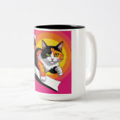 Tasse für den Kaffee in Schwarz und Orange (VorderseiteRechts)