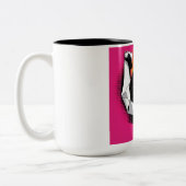 Tasse für den Kaffee in Schwarz und Orange (Links)