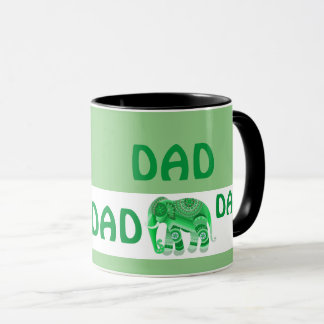 TASSE FÜR DEN VATER MIT COOLEN GRÜNEN ELEFANTEN