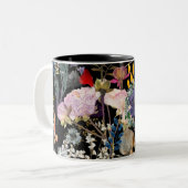 Tasse für die künstlerische Multicolor-Blume (Vorderseite Links)