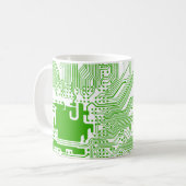 Tasse für die PC-Schaltung in Monogramm - grün (Vorderseite Links)