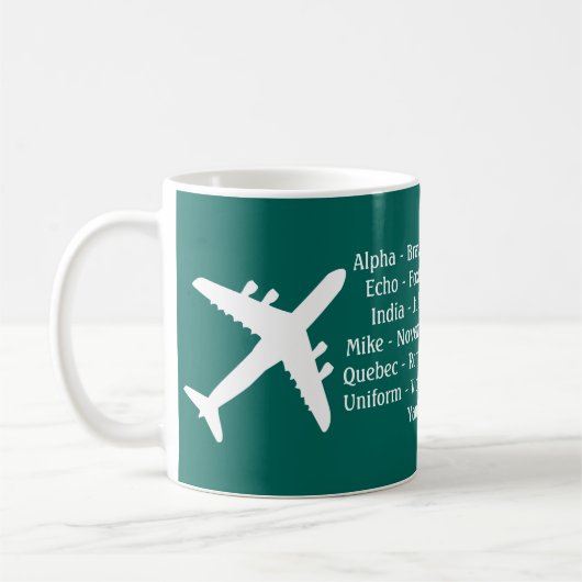 Tasse für die Phonetic Alphabet Aviation Spotters (Links)