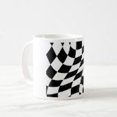 Tasse für die schwarz-weiß karierte Flagge (Vorderseite Links)