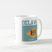 Tasse für die Staatsflagge Delaware (VorderseiteRechts)