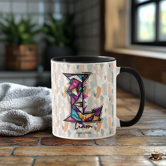 Tasse für dynamische geometrische Monogramme - L f