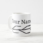 Tasse für ein einfarbiges Tintenzweigmuster (Vorderseite Links)