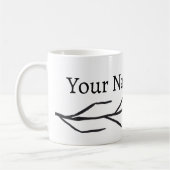 Tasse für ein einfarbiges Tintenzweigmuster (Links)