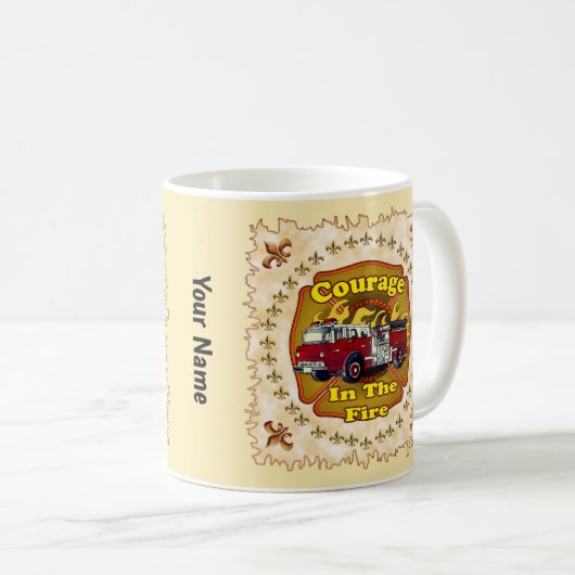 Tasse für Feuerwehrleute von Feuerwehrfahrzeugen (VorderseiteRechts)