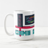 Tasse für Gameentwickler - Blue Letters (Links)