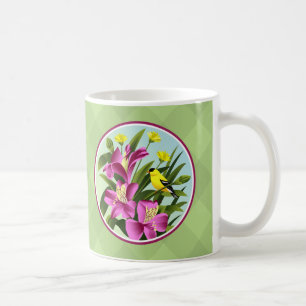 Tasse für Goldfinch und Blume