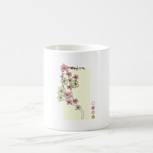 Tasse für grüne rosa Blume (Mittel)