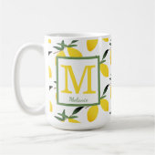 Tasse für hübsche Lemon Muster Monogramm Name (Links)