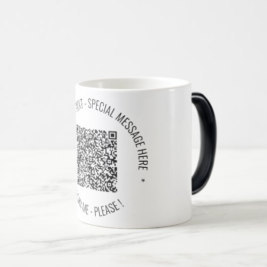 Tasse für Ihren QR-Code - Benutzerdefinierter Text (VorderseiteRechts)