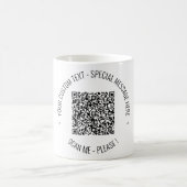 Tasse für Ihren QR-Code - Benutzerdefinierter Text (Mittel)