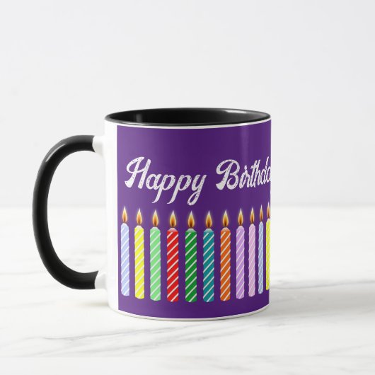 Tasse für individuelle Namen Happy Birthday Lit Ca (Links)