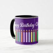 Tasse für individuelle Namen Happy Birthday Lit Ca (Vorderseite Links)
