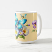 Tasse für klassische Schmetterlinge und Stiefmütte (VorderseiteRechts)