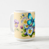 Tasse für klassische Schmetterlinge und Stiefmütte (Vorderseite Links)