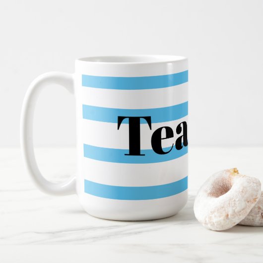 Tasse für klassischen Tee - Blue Hoops (Mit Donut)