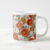 Tasse für lebendige Rot- und Weißmohnblütenspezial (Rechts)
