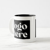 Tasse für Minimalistische Schwarz-weiße Logo-Werbe (Vorderseite Links)