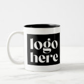 Tasse für Minimalistische Schwarz-weiße Logo-Werbe (Links)