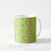 Tasse für modernes Muster mit grüner Geometrie (VorderseiteRechts)