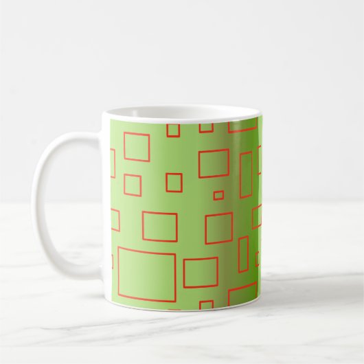 Tasse für modernes Muster mit grüner Geometrie (Links)