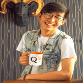 Tasse für Monogramm-Floral - Eleganter Letter Q-wr